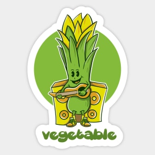 Vegetable Playing Guitar Sticker